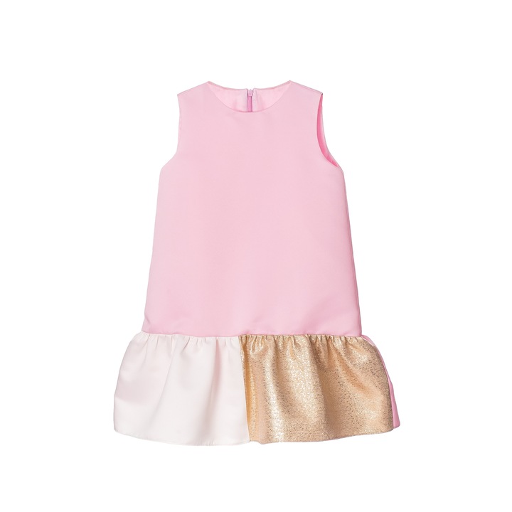 Rochie Avery, tafta, matase, Roz