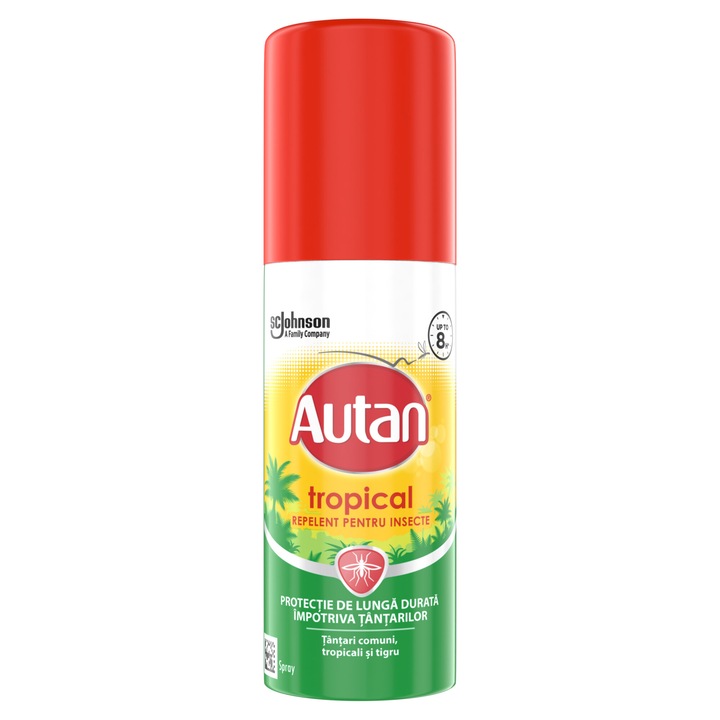 Mini spray anti-intepaturi insecte Autan Tropical, 50 ml