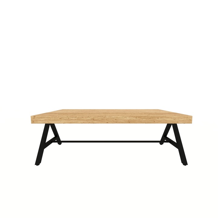 Masuta pentru cafea din lemn si metal, bej - negru, H105cm x L53cm x l48cm