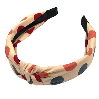 Bentita Textil Bej cu Buline Colorate WAPB041 Bentita Textil Bej cu Buline Colorate WAPB041