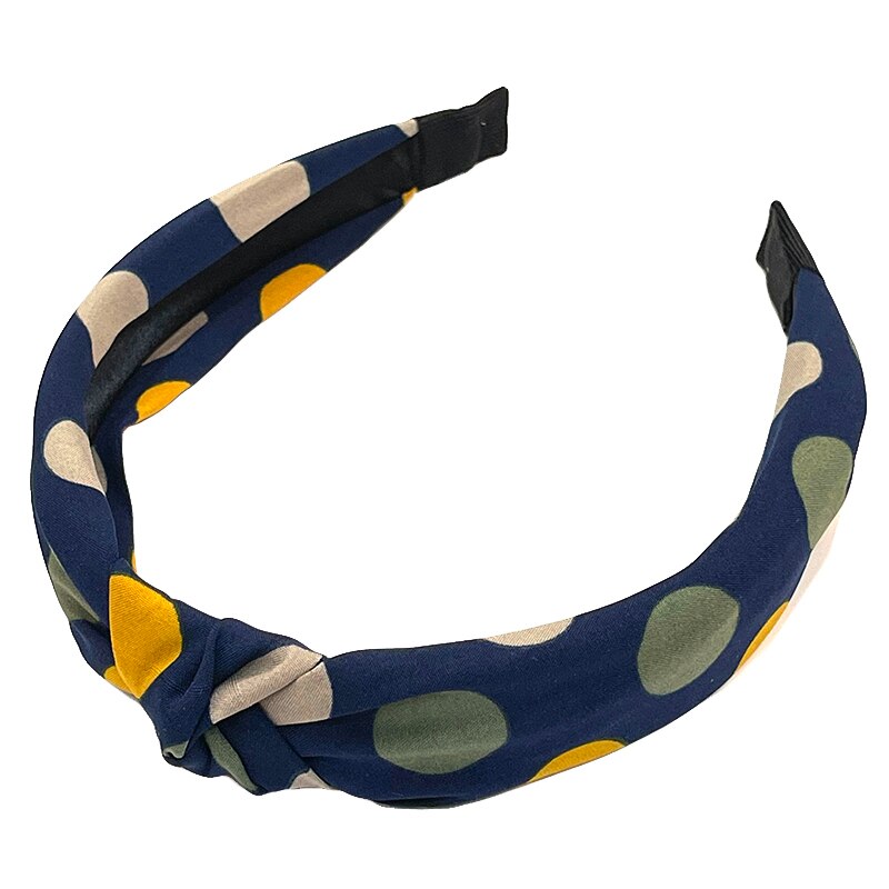 Bentita Textil Albastru inchis cu Buline Colorate WAPB041