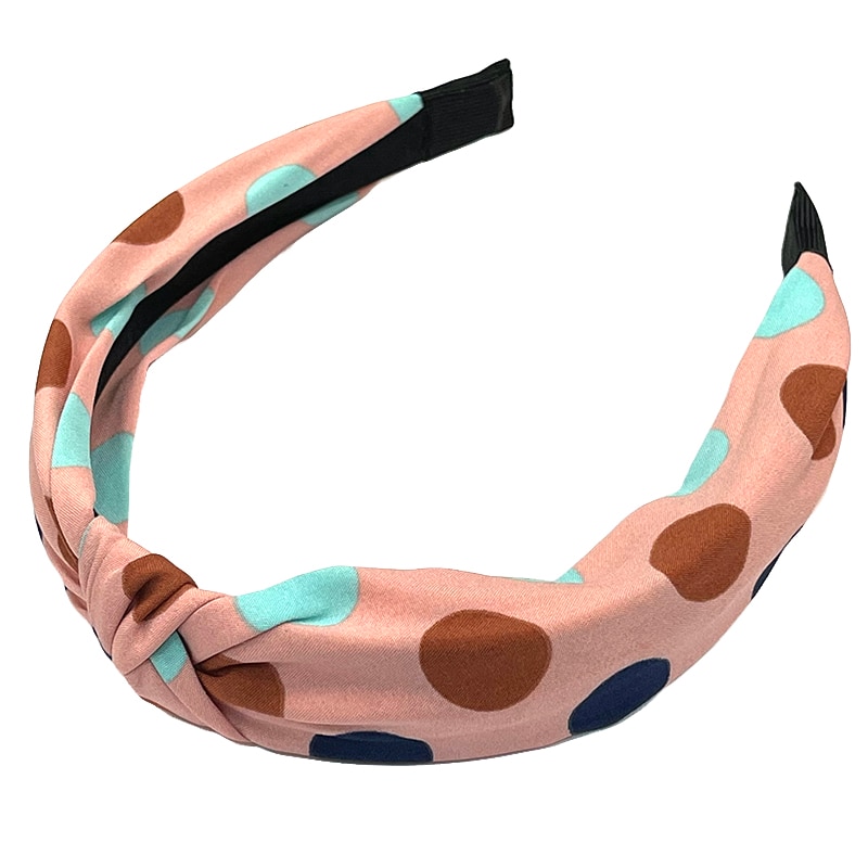 Bentita Textil Roz cu Buline Colorate WAPB041