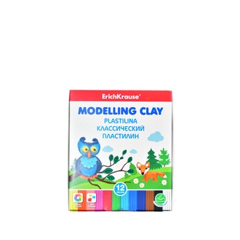 Plastilina, ErichKrause 12 culori cu modelator Plastilina, ErichKrause 12 culori cu modelator