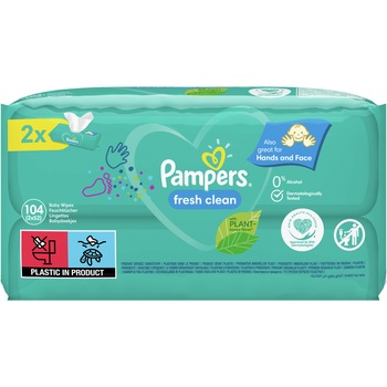 Servetele umede Pampers Fresh Clean, 2 pachete x 52, 104 buc Servetele umede Pampers Fresh Clean, 2 pachete x 52, 104 buc