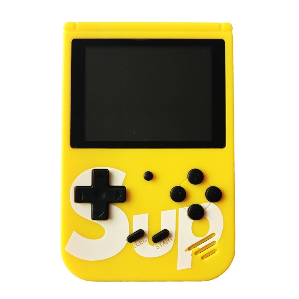 Mini consola SUP Game Box, 400 jocuri ale copilariei, ecran LCD, cablu AV pentru conectare la TV, galben ® RIF REFCO