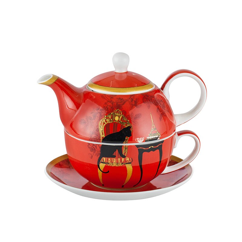 Ceainic cu capac 973705, ceasca si farfurie din portelan