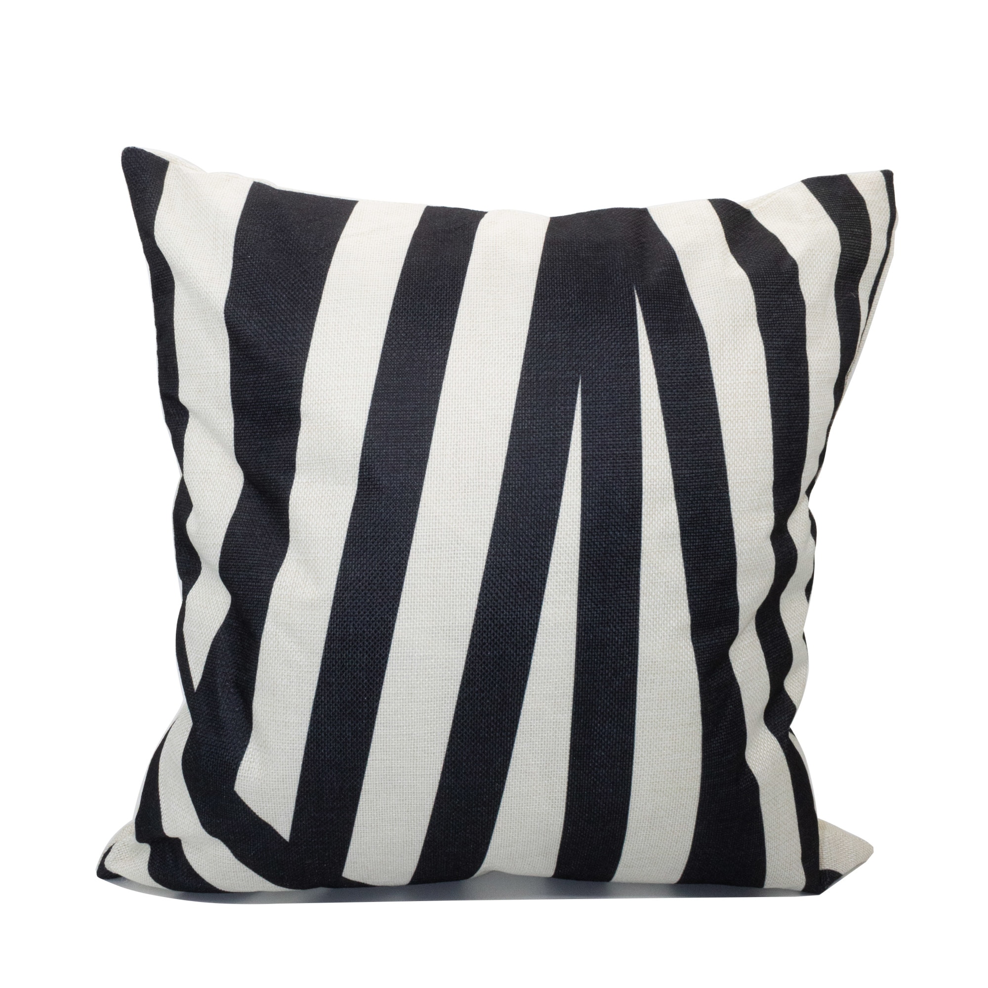 Perna decorativa, 43x43cm, poliester, gramaj 200 g, burduf, poliester, tip alb si negru, model dungi paralele