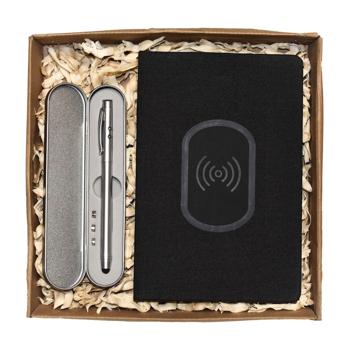 Set de cadou, Smart-Coorporate GiftBox, cu accesorii smart pentru birou, impachetat in cutie kraft de cadou