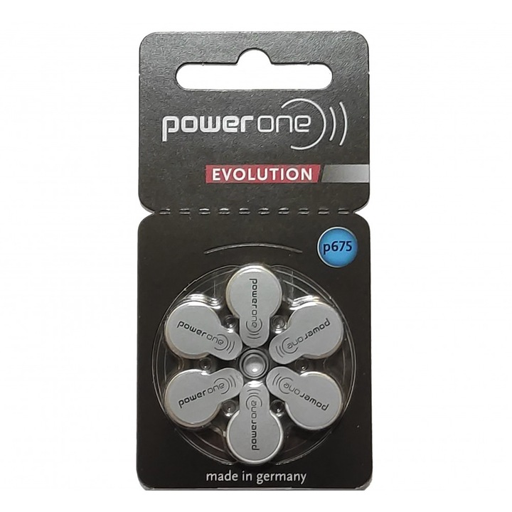 Baterii pentru aparate auditive Power One P675 Evolution PR44 6 buc