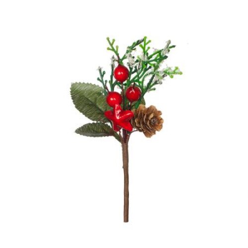 Ornament brad, crenguta decorativa, QN105, inaltime 10 cm