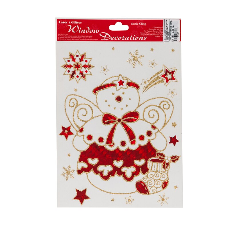 Sticker decorativ de Craciun, Om de zapada, T10D, cu vacuum, 20/30cm