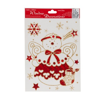 Sticker decorativ de Craciun, Om de zapada, T10D, cu vacuum, 20/30cm Sticker decorativ de Craciun, Om de zapada, T10D, cu vacuum, 20/30cm