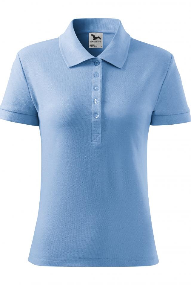 Tricou polo pentru dama Cotton Heavy, Albastru deschis