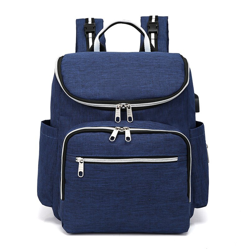 Rucsac multifunctional - Geanta de mana pentru mamici, organizator articole pentru bebelusi, atasabil pe manerul caruciorului, ZG011 Albastru