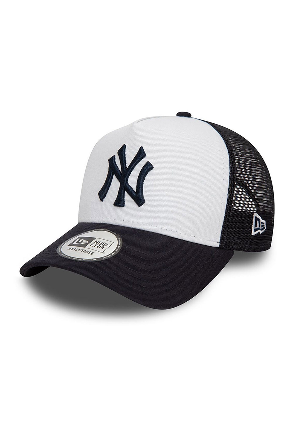 New Era, Sapca ajustabila cu logo New York Yankees, Negru/Alb