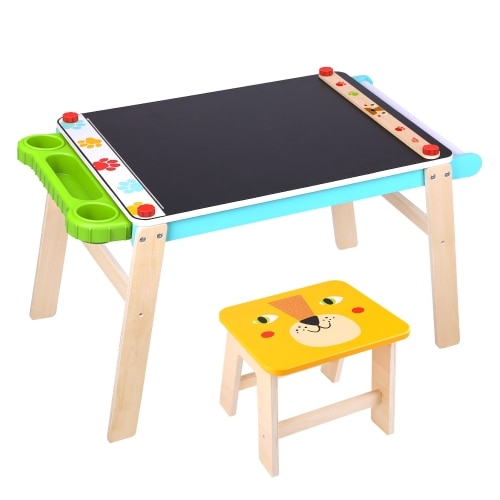 Tabla de colorat Imaginarium Artist & Play Area cu scaun si rola de hartie pentru a desena cu creta, cu markere, creioane colorate sau acuarele