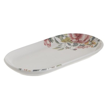 Platou decorativ din ceramica, model floral, 28 cm Platou decorativ din ceramica, model floral, 28 cm