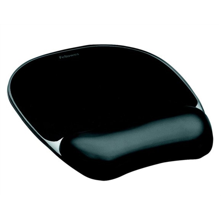 FELLOWES "Crystal™ Gel" egéralátét csuklótámasszal, géltöltésű, fekete