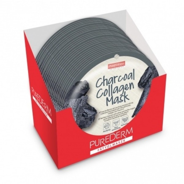 Set 24 masti, Purederm, cu colagen si extract de carbune activ