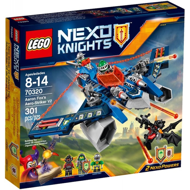LEGO® NEXO KNIGHTS™ Nava Aero Striker V2 a lui Aaron 70320