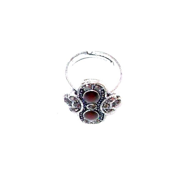 Inel bijuterie cu pietre maro si marcasite de dama FashionBijoux