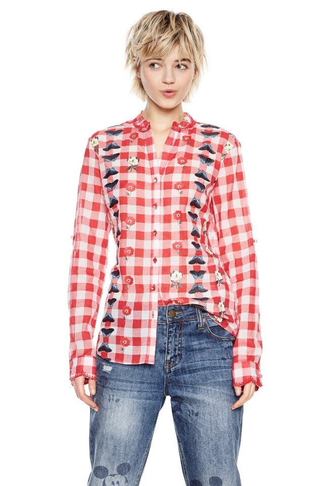 Camasa Desigual 18swcwal, Alb/Rosu, 40