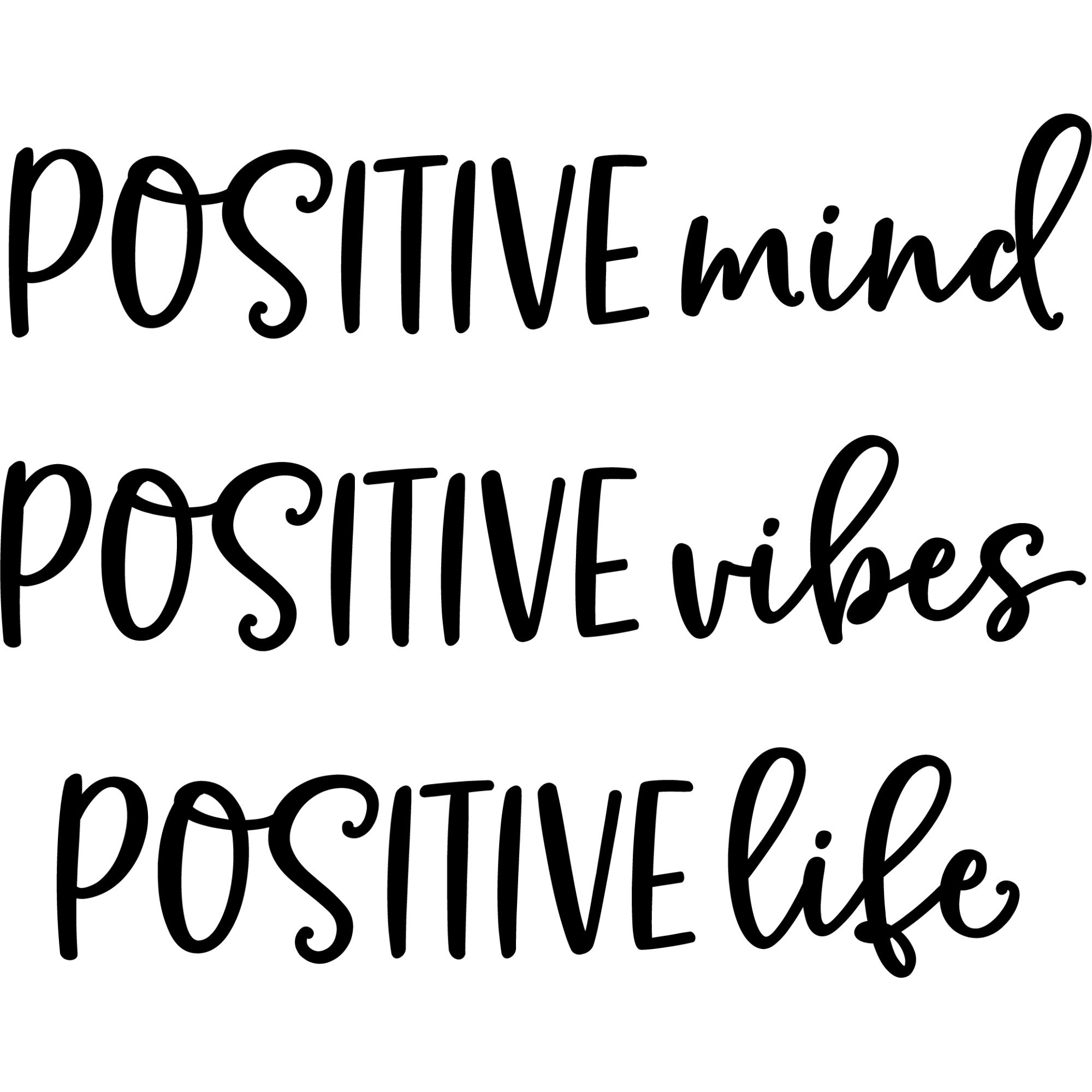 Sticker decorativ perete / geam, Positive mind , 30x42 cm