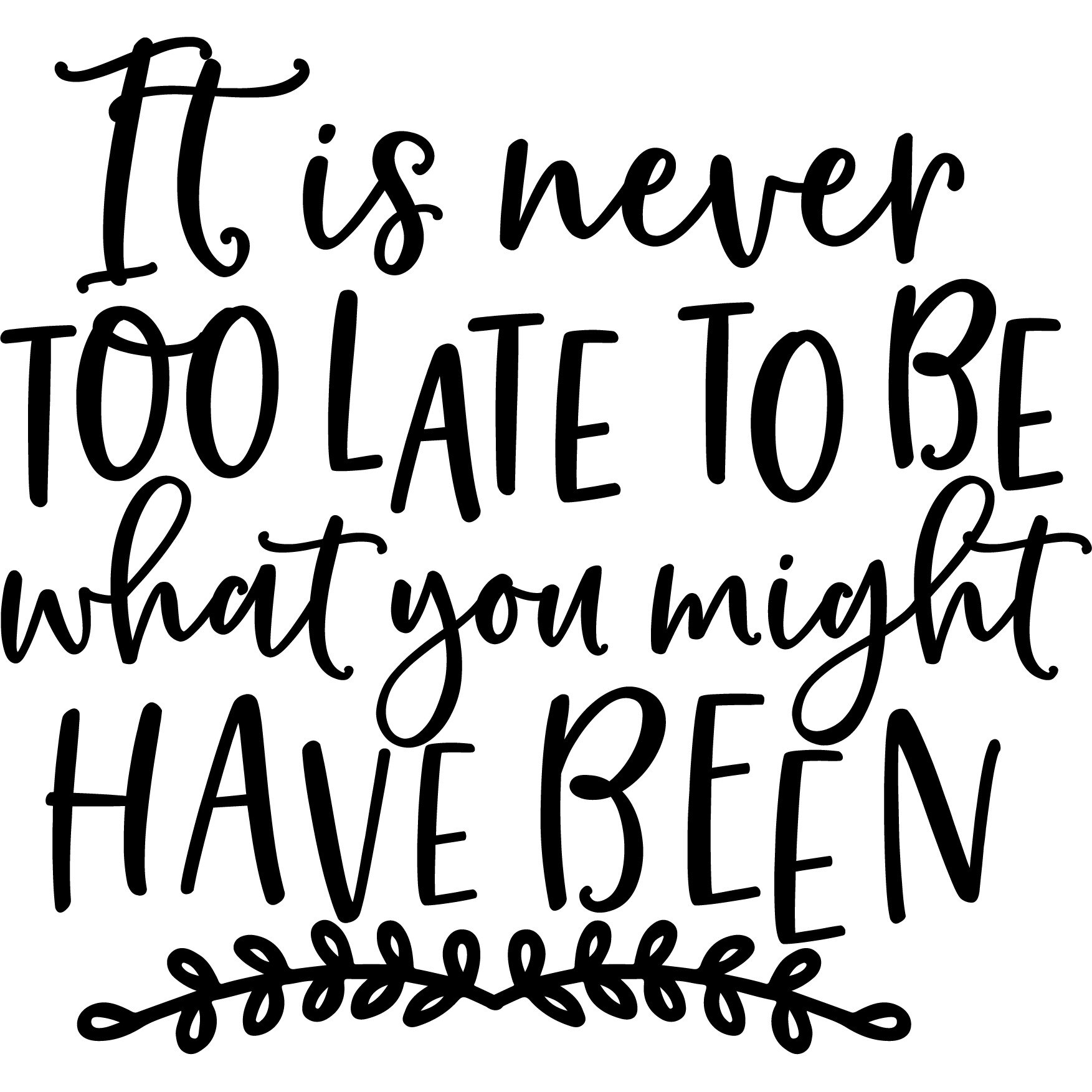 Sticker decorativ perete / geam, It is never too late , 30x28 cm