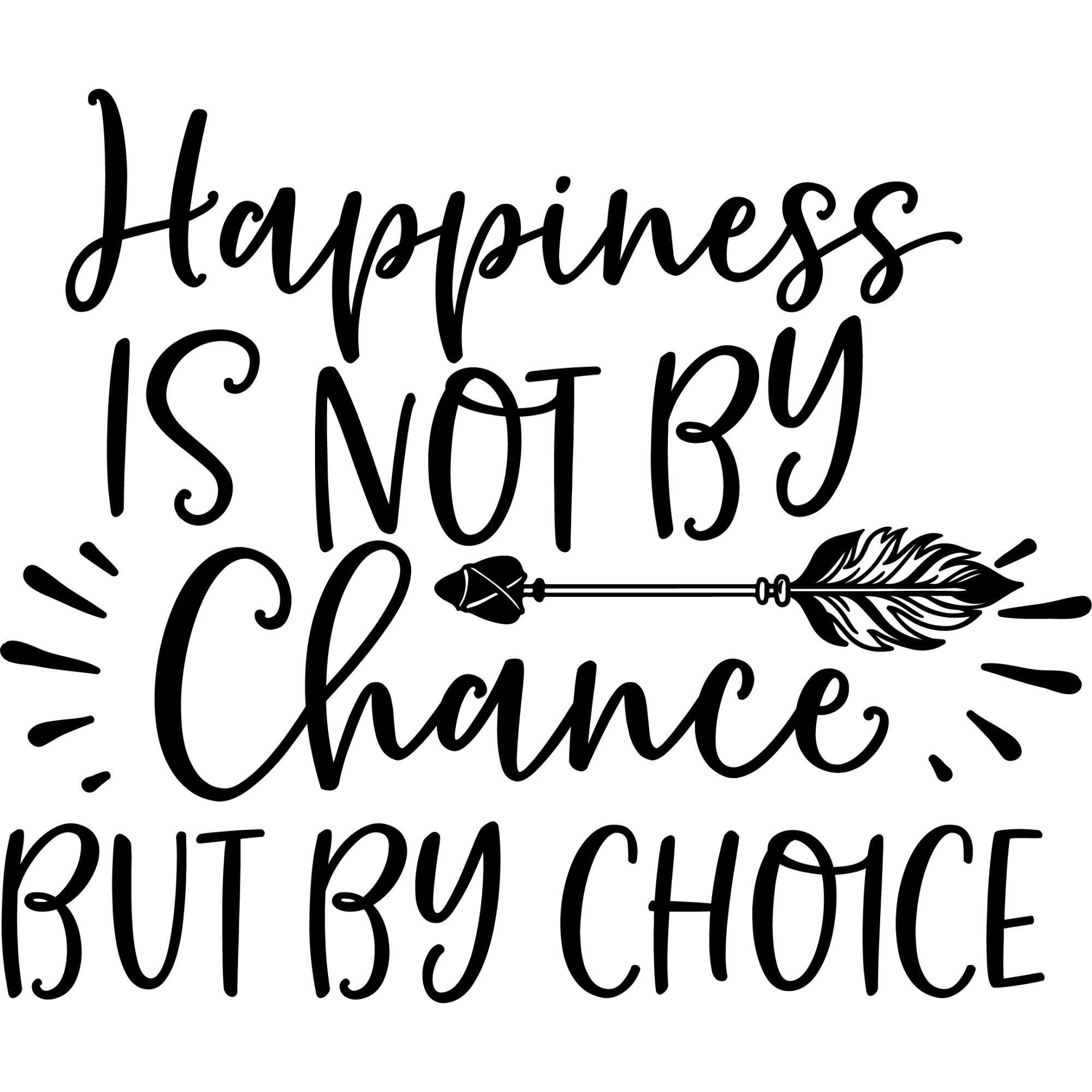 Sticker decorativ perete / geam, Hapiness is not by chance, 30x25 cm