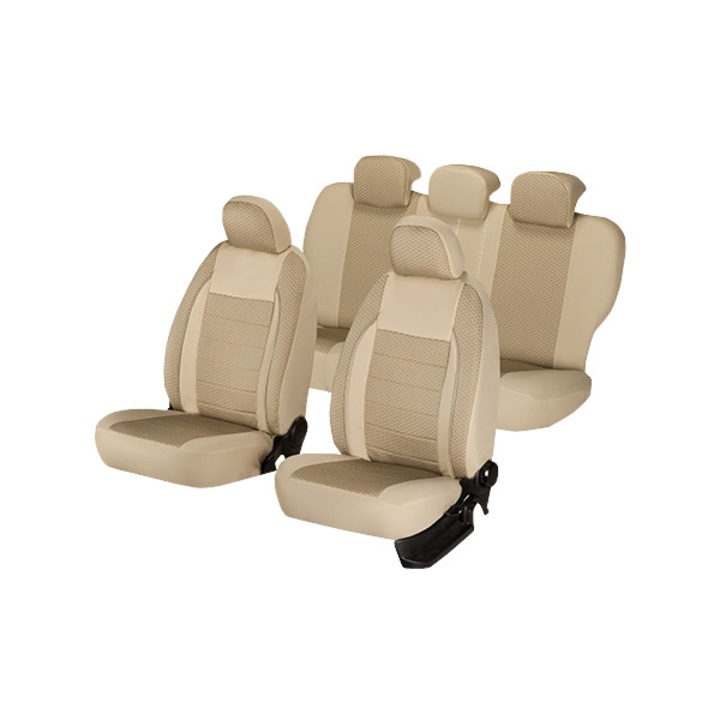 Комплект елегантни бежови калъфи за седалки, 9 бр