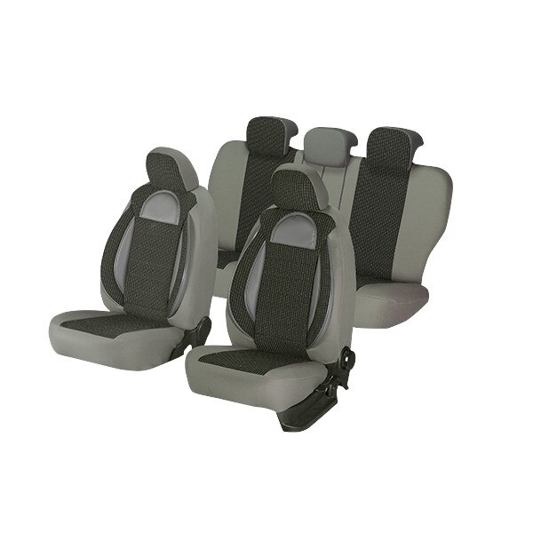 Set huse scaun racing gri, 9 bucati