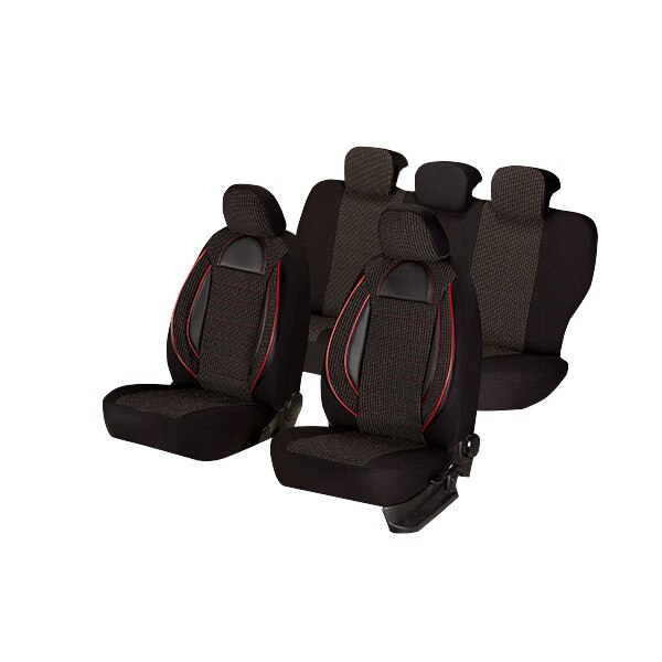 Set huse scaun racing negru, 9 bucati