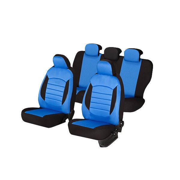 Set huse scaun urban albastru, 9 bucati