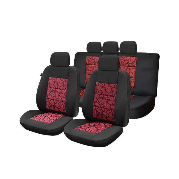 Set huse scaun premium lux - rosu, 9 bucati