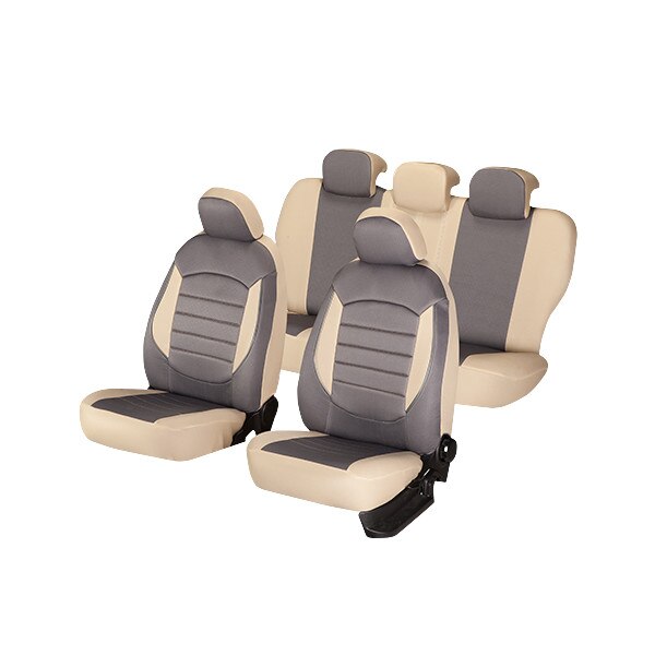 Set huse scaun urban gri bej, 9 bucati