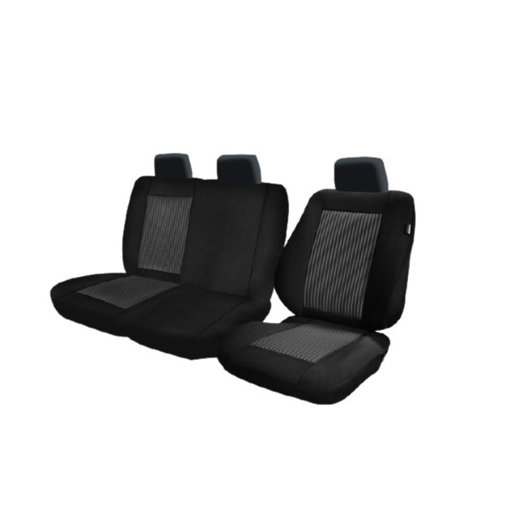 Комплект черни луксозни калъфи за товарни седалки, 2 бр