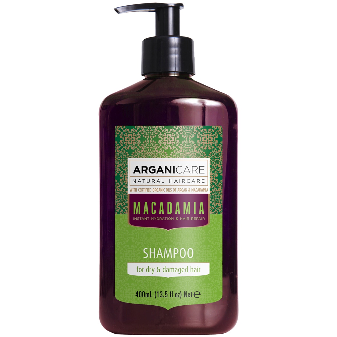Sampon ultra-hidratant Arganicare cu ulei de macadamia pentru par uscat si deteriorat, 400 ml