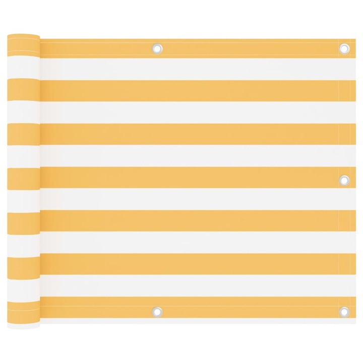 Балконски параван vidaXL, Водоустойчив, Плат, 75 x 500 см, Бял / оранжев