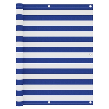 Paravan de balcon impermeabil cu model cu dungi, vidaXL, Tesatura, 120 x 600 cm, Alb/Albastru Paravan de balcon impermeabil cu model cu dungi, vidaXL, Tesatura, 120 x 600 cm, Alb/Albastru