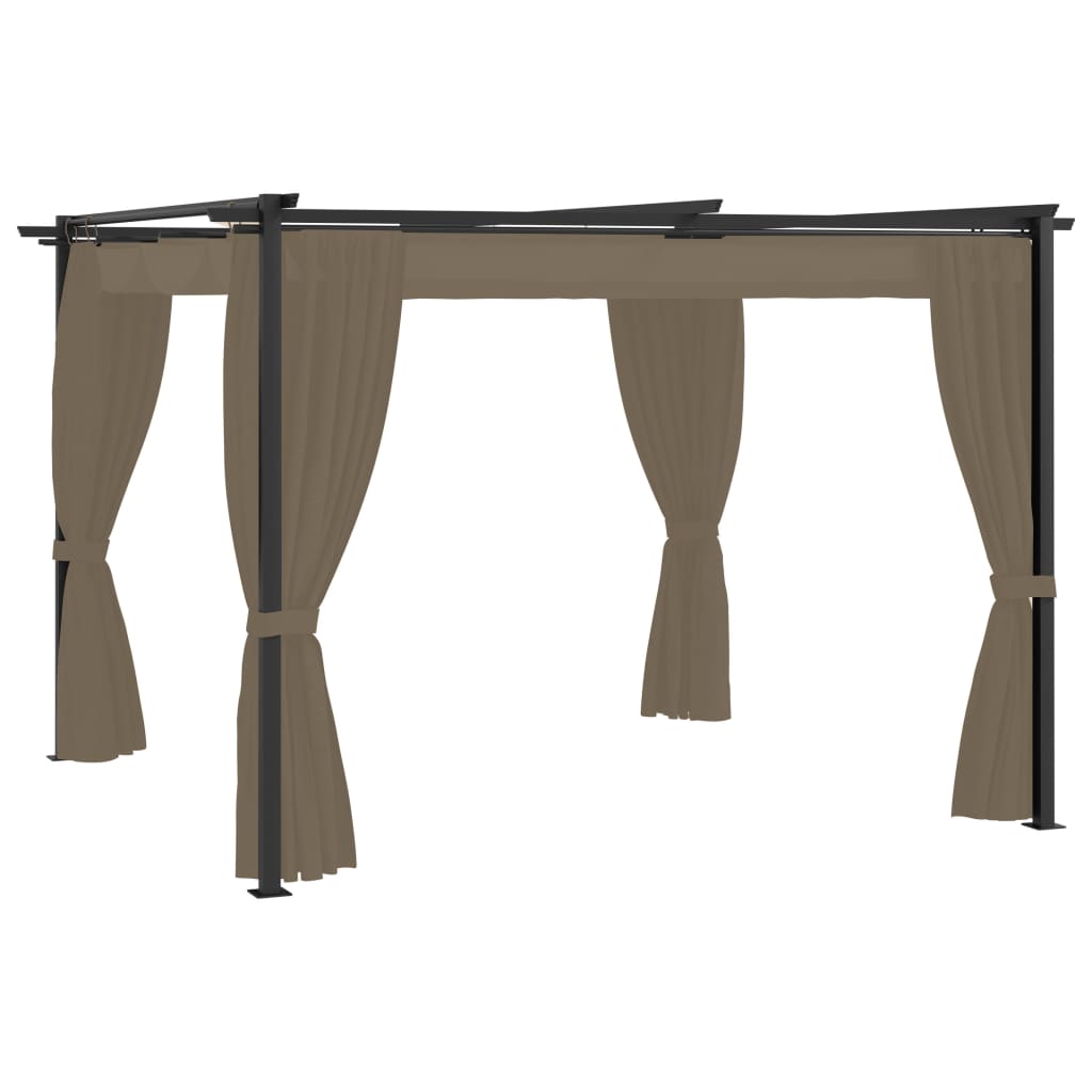 Pavilion de petrecere, vidaXL, Otel, 300 x 300 x 230 cm, Taupe