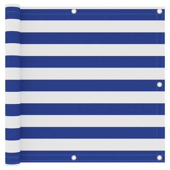 Paravan pentru balcon vidaXL, Tesatura, 90 x 300 cm, Alb/Albastru Paravan pentru balcon vidaXL, Tesatura, 90 x 300 cm, Alb/Albastru