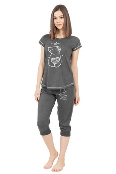 Pijamale dama, Vienetta, model Be Happy, tricou si pantaloni trei sfeturi Pijamale dama, Vienetta, model Be Happy, tricou si pantaloni trei sfeturi