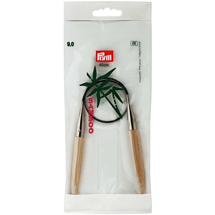Kör alakú bambusz gyöngyök, 9 mm, hossza 40 cm, Prym Bamboo