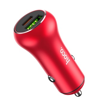 Incarcator auto Hoco Z38 1XUSB 18W+PD Suport QC3.0 20W , Rosu Incarcator auto Hoco Z38 1XUSB 18W+PD Suport QC3.0 20W , Rosu