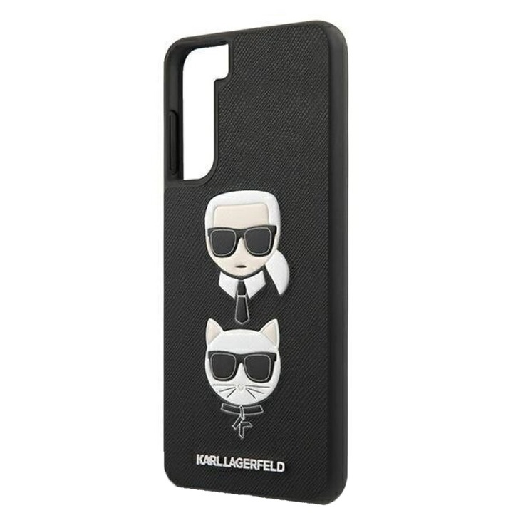 Защитен калъф Cover Karl Lagerfeld Saffiano K&C Heads за Samsung Galaxy S21 + 5G, Black