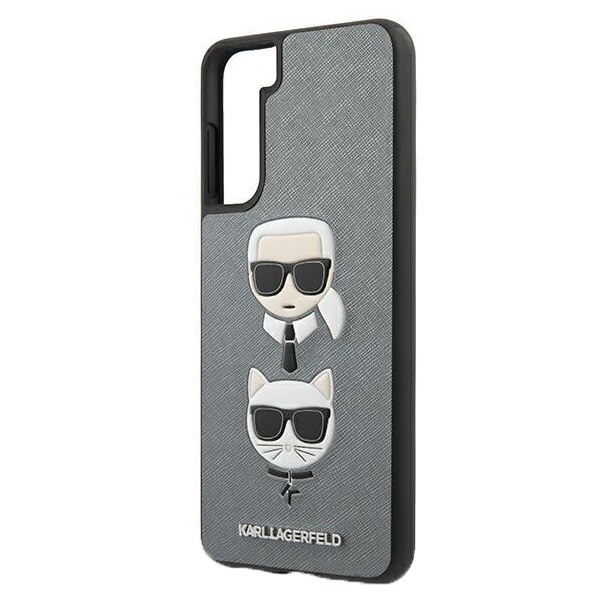 Husa de protectie Karl Lagerfeld Saffiano K&C Heads pentru Samsung Galaxy S21 5G, Argintiu