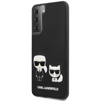 Husa de protectie Karl Lagerfeld Karl & Choupette pentru Samsung Galaxy S21+ 5G, Negru