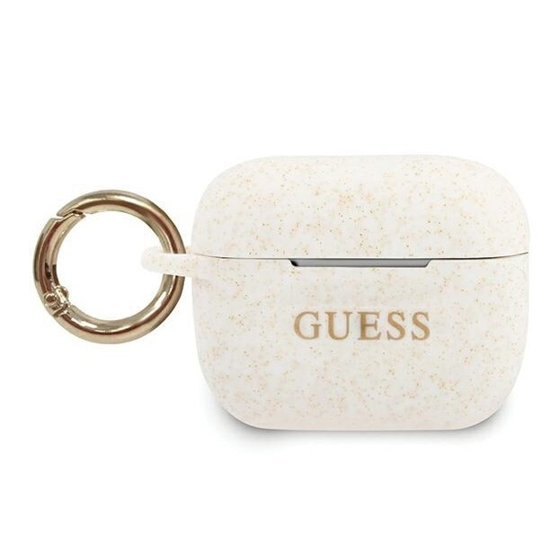 Husa de protectie Guess Silicone pentru Apple AirPods Pro, Alb