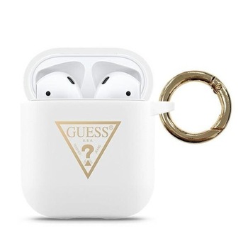 Husa de protectie Guess Triangle pentru Apple AirPods Gen 1 / Apple AirPods Gen 2, Alb Husa de protectie Guess Triangle pentru Apple AirPods Gen 1 / Apple AirPods Gen 2, Alb