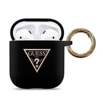 Husa de protectie Guess Triangle pentru Apple AirPods Gen 1 / Apple AirPods Gen 2, Negru Husa de protectie Guess Triangle pentru Apple AirPods Gen 1 / Apple AirPods Gen 2, Negru